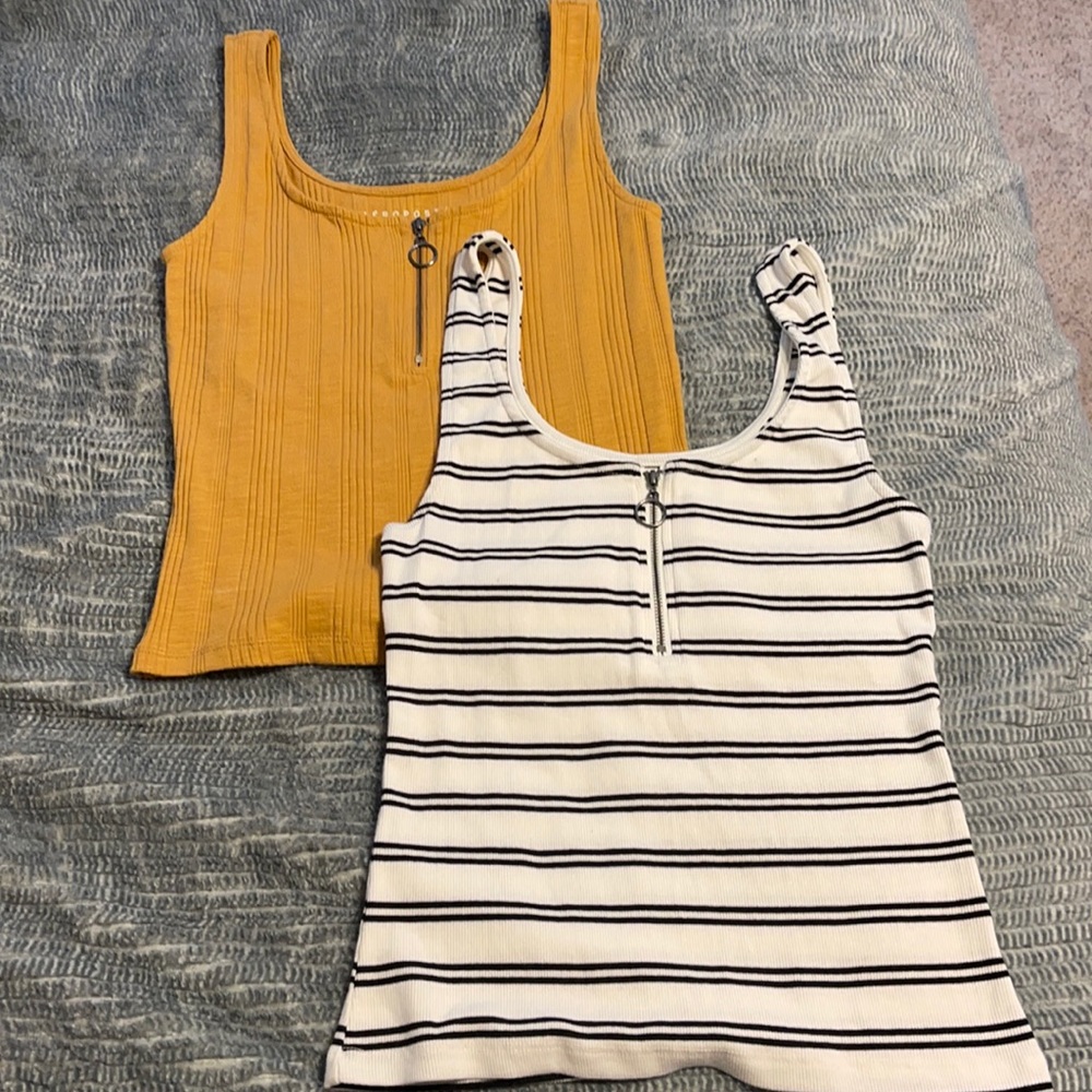 Aeropostale Half Zip-Front Tank Top